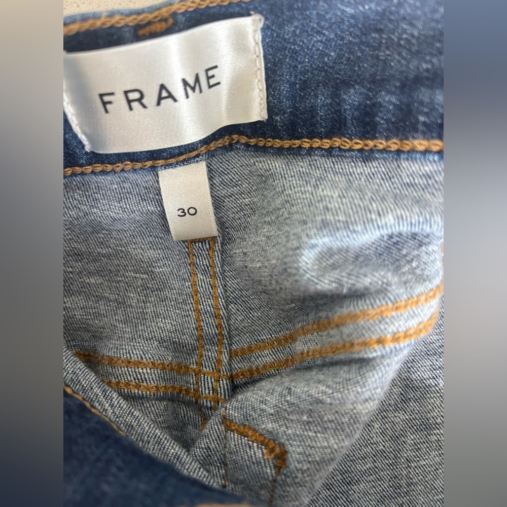 Frame Le Easy High Waist Raw Hem flare Jeans women’s size 30 Aspire Raw After - Picture 7 of 7